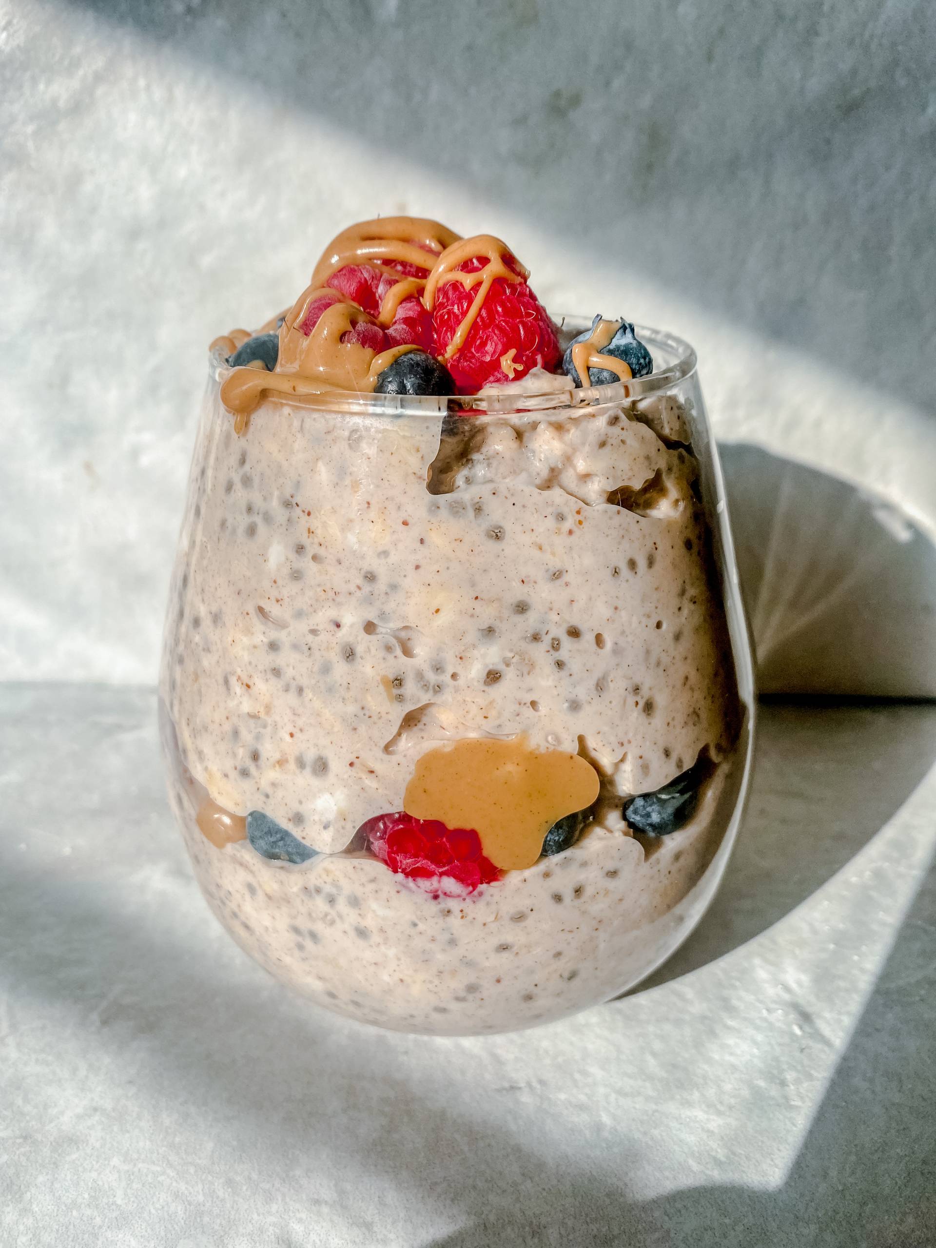 Berry and Peanut Butter Overnight Oatmeal