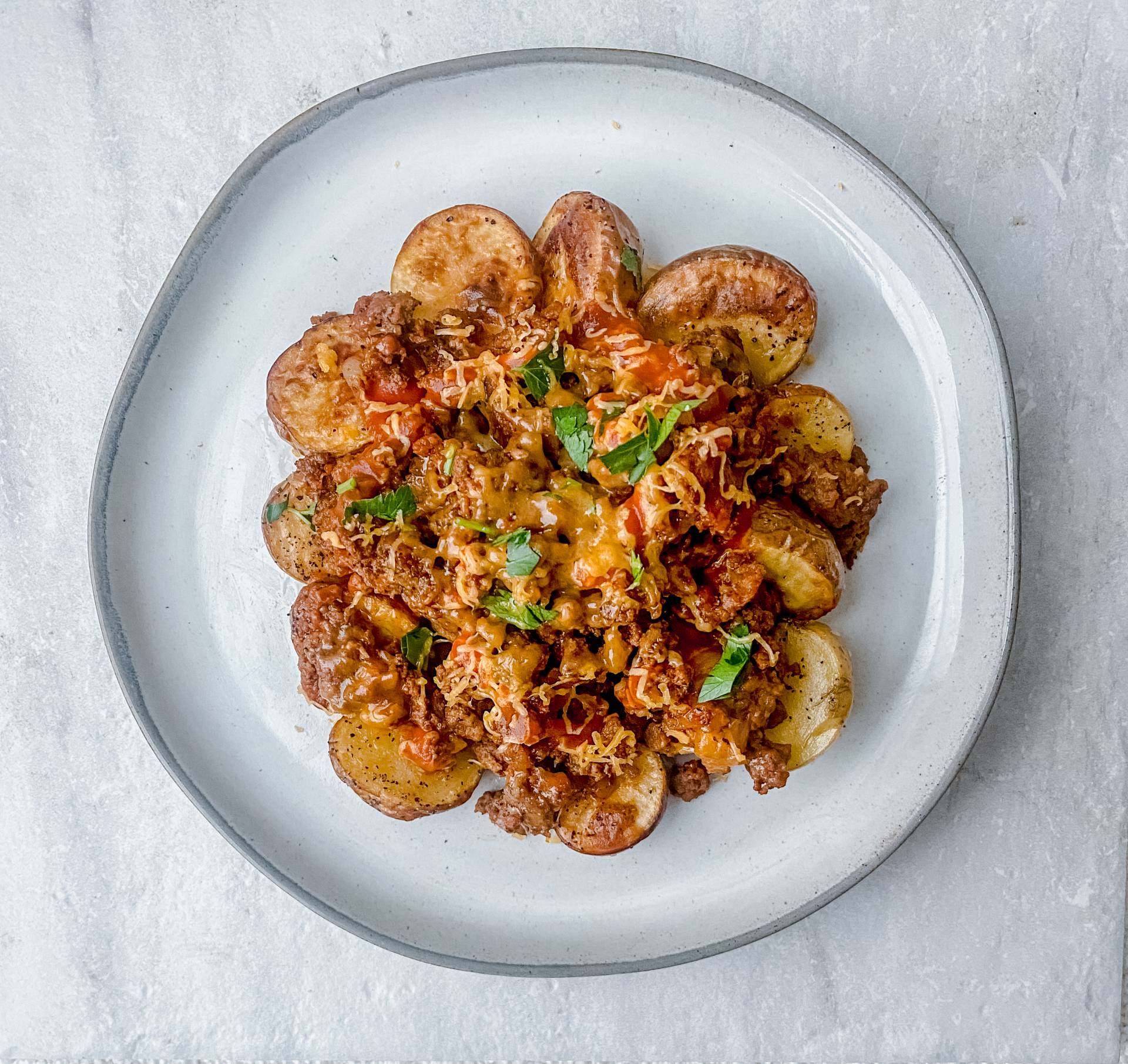 Cheesy beef and potato skillet