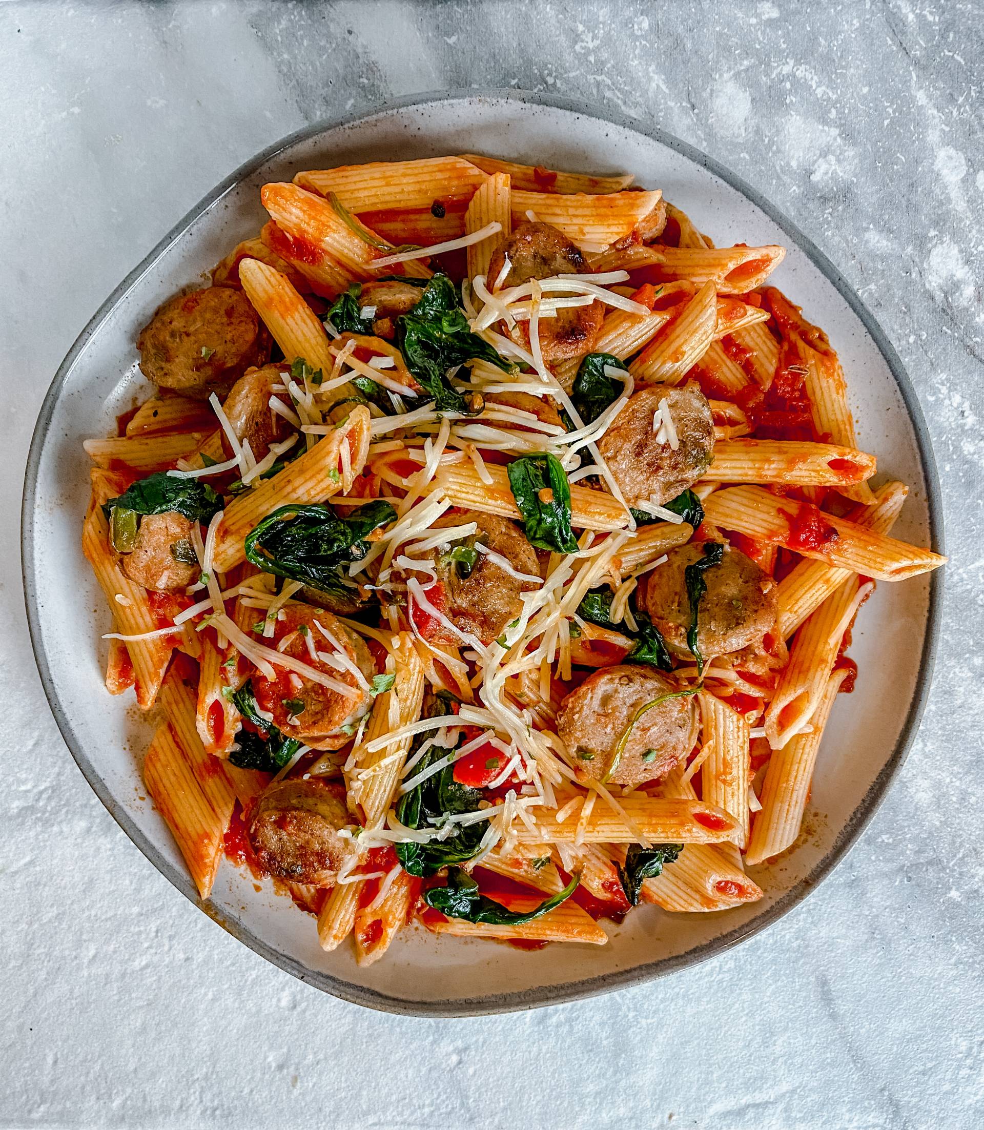 Penne Pasta with chicken sausage