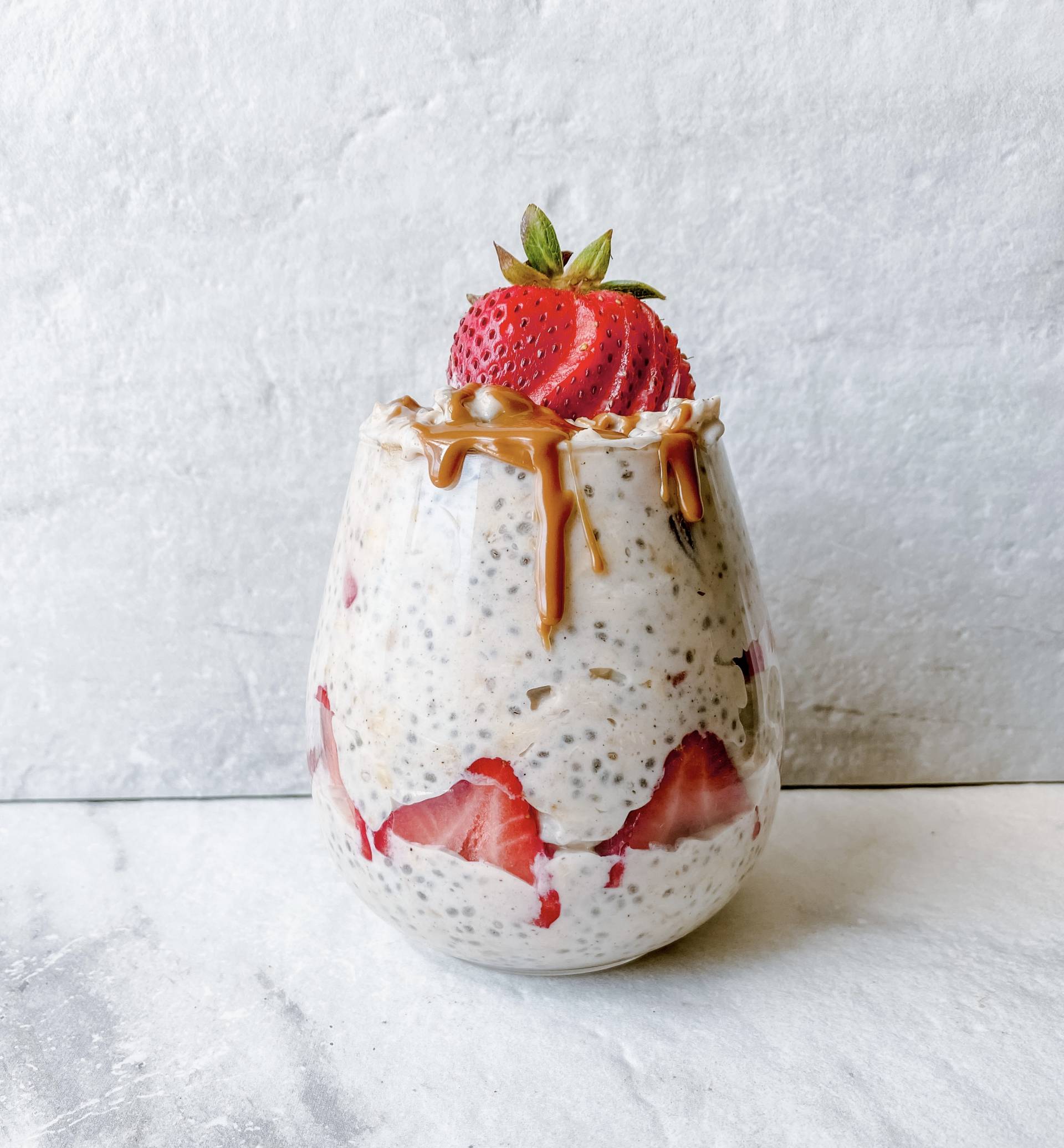 Strawberry cookie butter overnight oatmeal